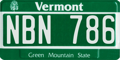 VT license plate NBN786