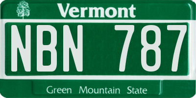 VT license plate NBN787