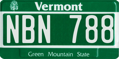 VT license plate NBN788