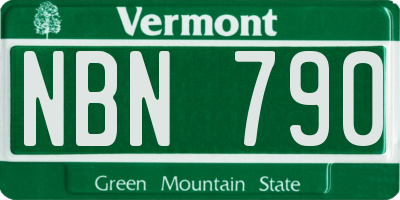 VT license plate NBN790