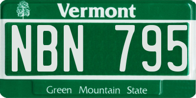 VT license plate NBN795