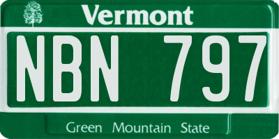 VT license plate NBN797
