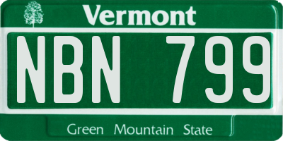 VT license plate NBN799