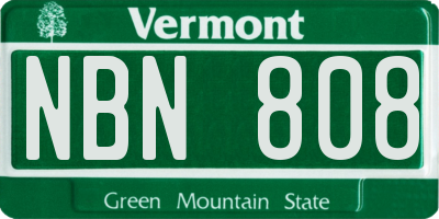 VT license plate NBN808