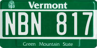 VT license plate NBN817