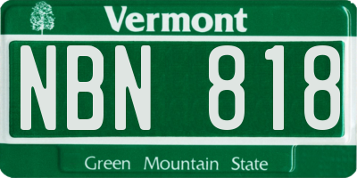 VT license plate NBN818