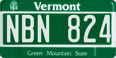 VT license plate NBN824