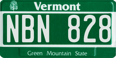 VT license plate NBN828