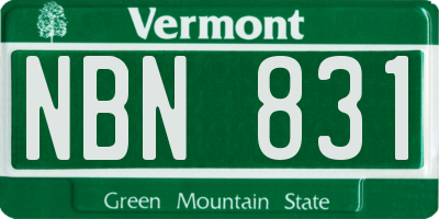 VT license plate NBN831
