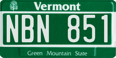 VT license plate NBN851