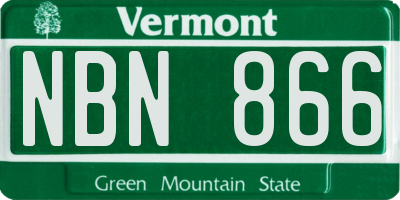 VT license plate NBN866