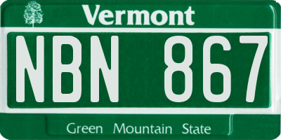 VT license plate NBN867