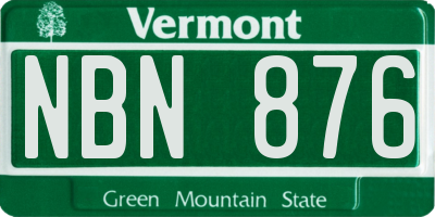 VT license plate NBN876