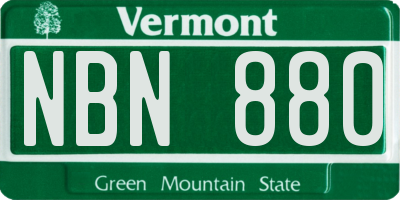 VT license plate NBN880