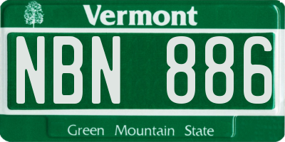 VT license plate NBN886