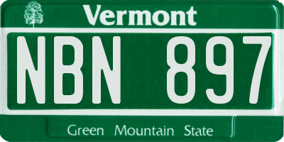 VT license plate NBN897