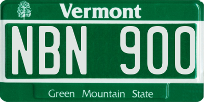 VT license plate NBN900