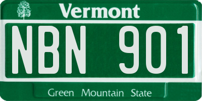VT license plate NBN901