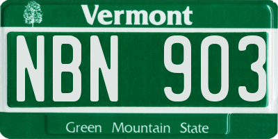 VT license plate NBN903
