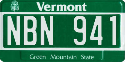 VT license plate NBN941