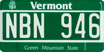 VT license plate NBN946