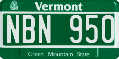 VT license plate NBN950