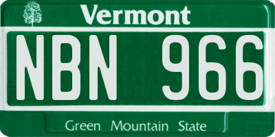 VT license plate NBN966