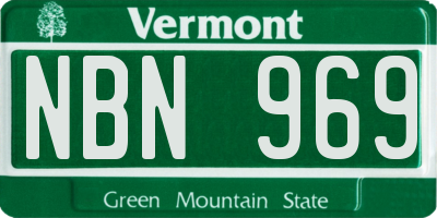 VT license plate NBN969