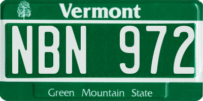 VT license plate NBN972