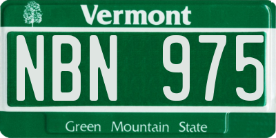 VT license plate NBN975