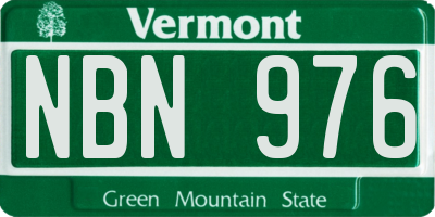 VT license plate NBN976