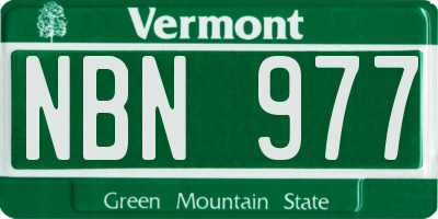 VT license plate NBN977