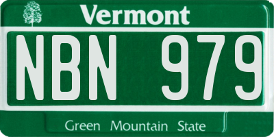 VT license plate NBN979