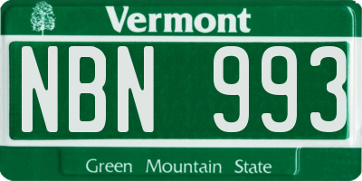 VT license plate NBN993