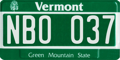 VT license plate NBO037