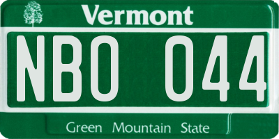 VT license plate NBO044