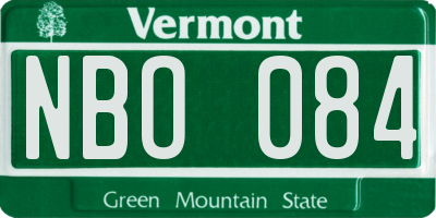 VT license plate NBO084