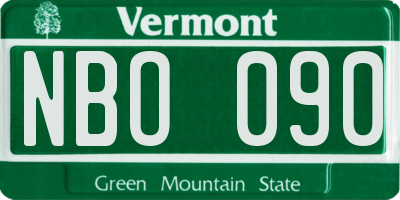 VT license plate NBO090