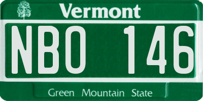 VT license plate NBO146