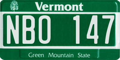 VT license plate NBO147