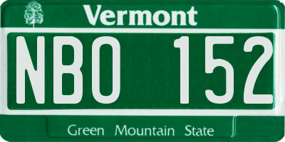 VT license plate NBO152