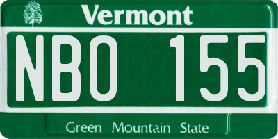 VT license plate NBO155