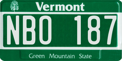 VT license plate NBO187