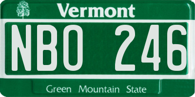 VT license plate NBO246