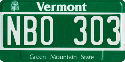 VT license plate NBO303