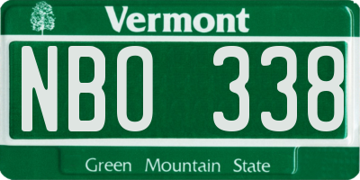 VT license plate NBO338