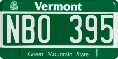 VT license plate NBO395