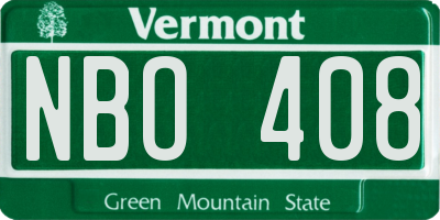 VT license plate NBO408