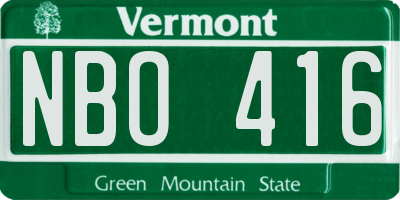 VT license plate NBO416