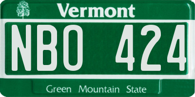 VT license plate NBO424